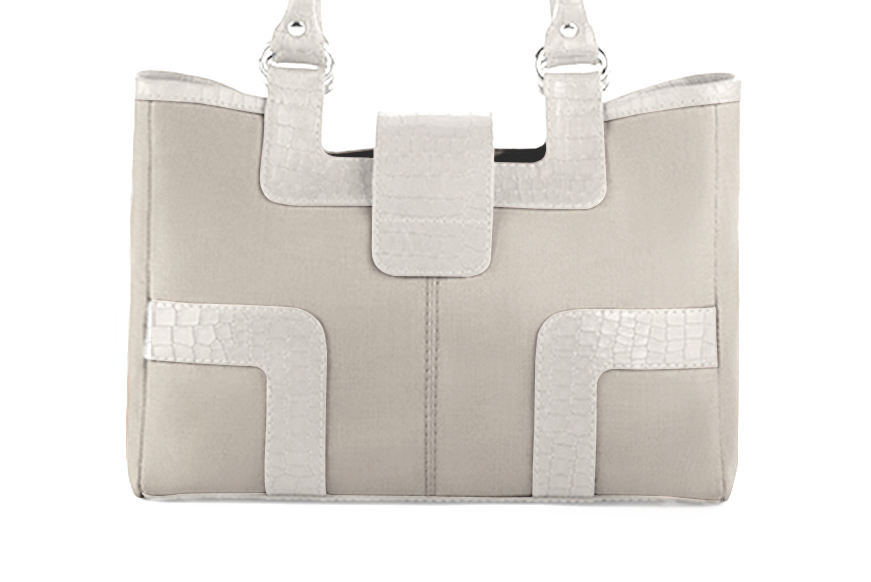 Dress handbag in off white leather - Rear view
